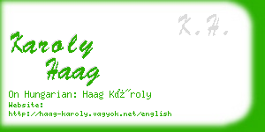karoly haag business card